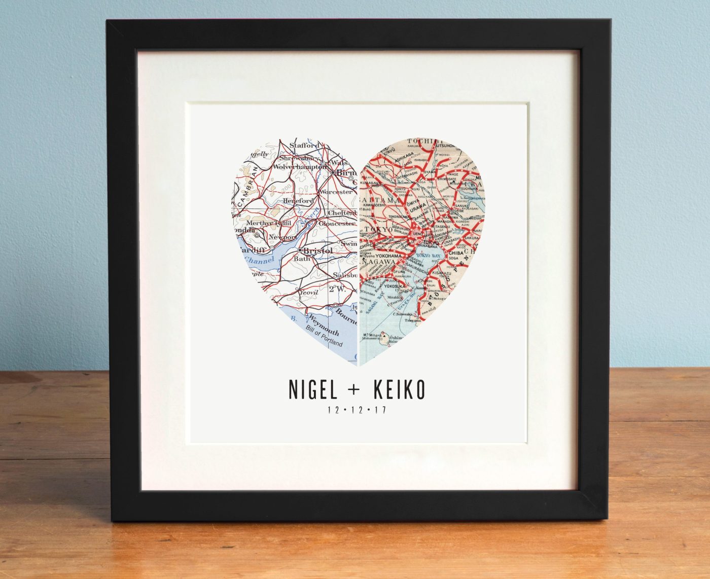 Our Heart Custom Map Print